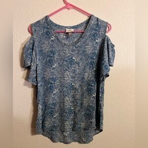 Knox Rose Blue Shoulder Top Size Small